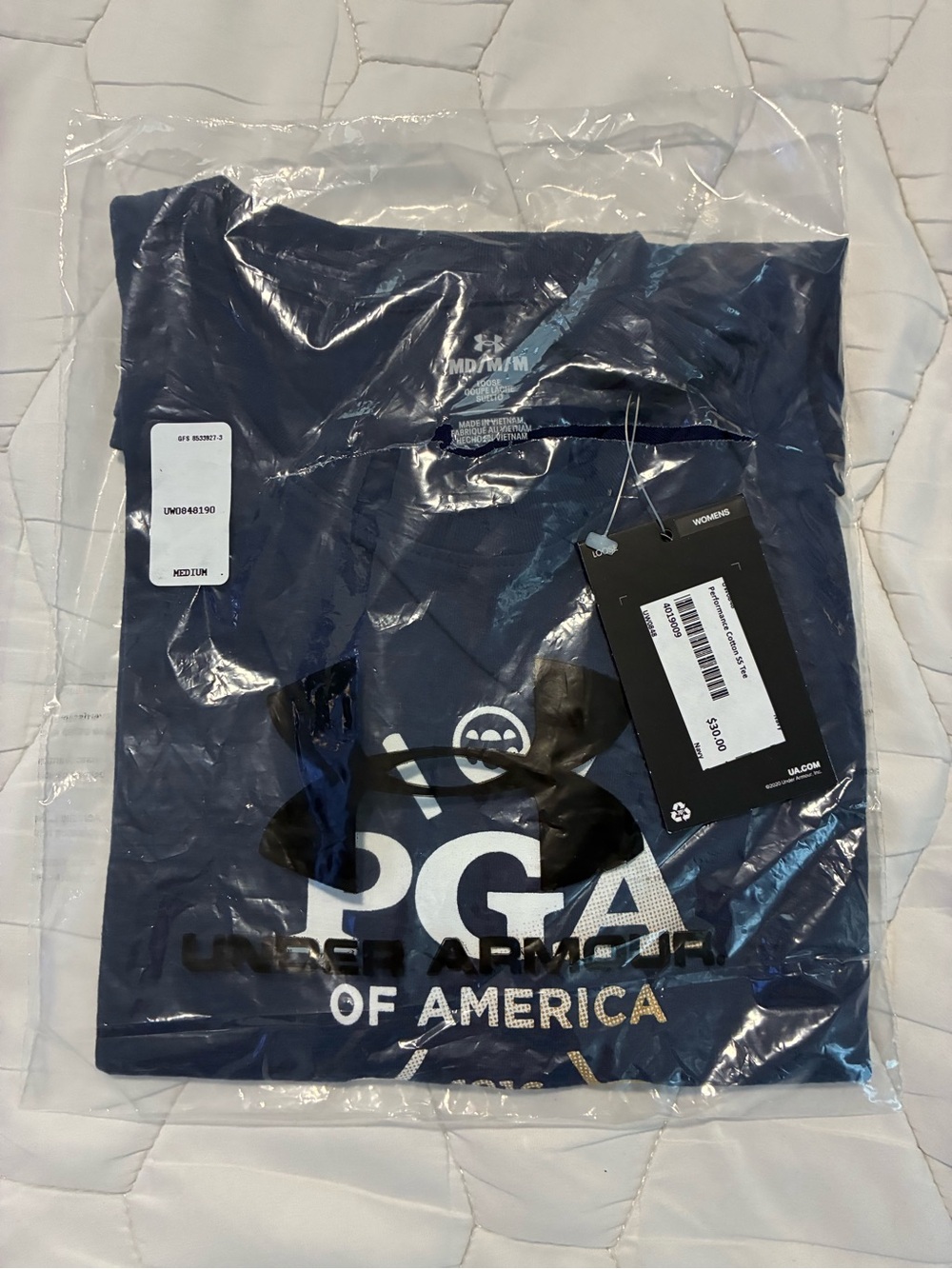 Under Armour Woman Navy and Gold PGA of America Member Tee